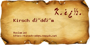 Kirsch Ádám névjegykártya